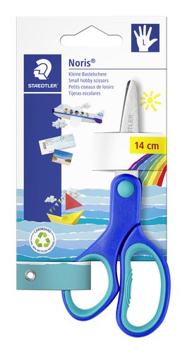 STAEDTLER - TIJERAS ESCOLARES NORIS CLUB 14 cm. para ZURDOS (Ref.965 14LNBK)