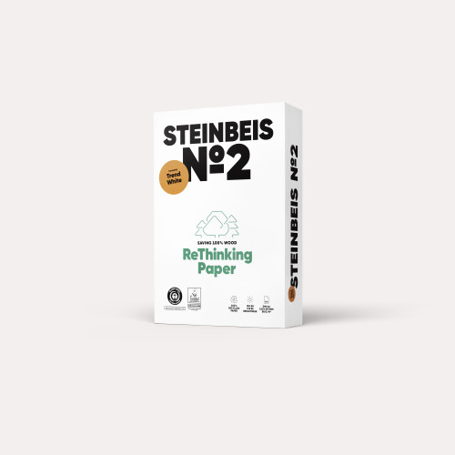 STEINBEIS - PAQUETE 500H PAPEL RECICLADO 80GR A4 TREND WHITE Nº2 ISO80 (Ref.144073)