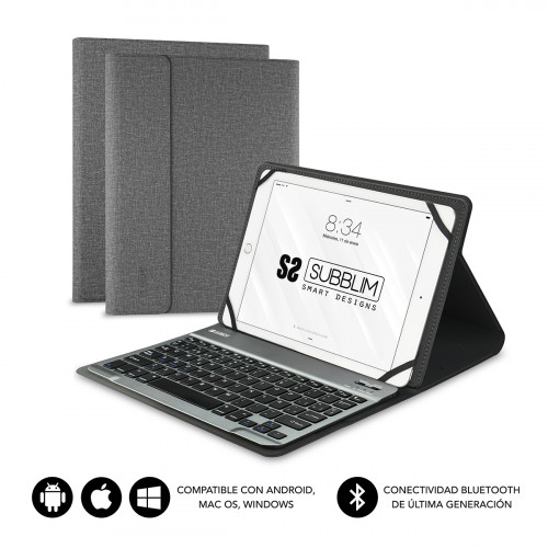 SUBBLIM - Funda con Teclado KEYTAB PRO BLUETOOTH 10,1" Grey (Ref.SUB-KT2-BT0002)