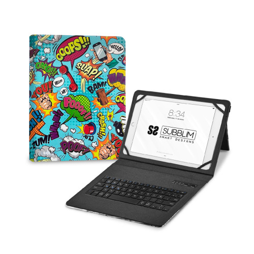 SUBBLIM - Funda con Teclado Keytab Pro BT Trendy Comic (Ref.SUBKT5-BTTC20)