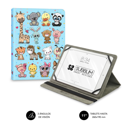SUBBLIM - FUNDA TABLET UNIVERSAL TRENDY CASE ANIMALS 11" (Ref.SUBCUT-4TC015)