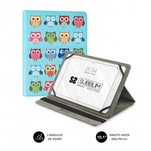 SUBBLIM - Funda Tablet Universal TRENDY CASE OWLS 10.1" (Ref.SUB-CUT-4TC003)