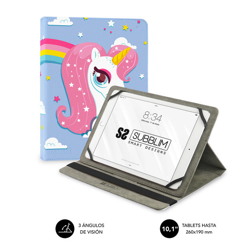 SUBBLIM - Funda Tablet Universal TRENDY CASE UNICORN 10.1" (Ref.SUB-CUT-4TC008)