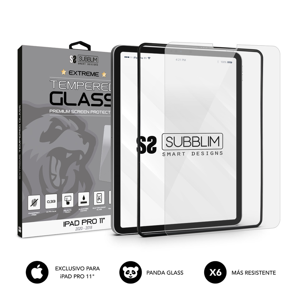 SUBBLIM - Protector de Cristal Templado Extreme Tempered Glass IPAD PRO 11" 2020 - 2018 (Ref.SUB-TG-1APP011)