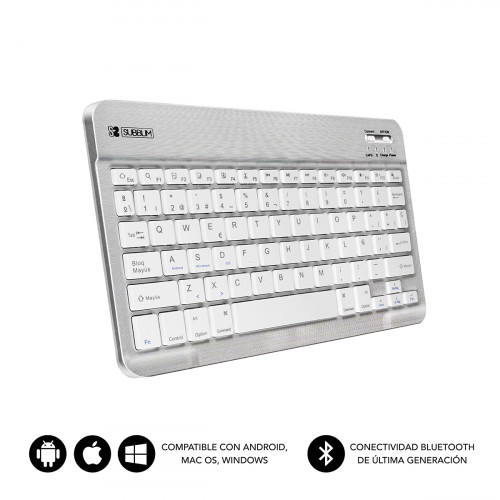 SUBBLIM - Teclado Bluetooth Smart BT Keyboard Silver (Ref.SUB-KBT-SM0001)