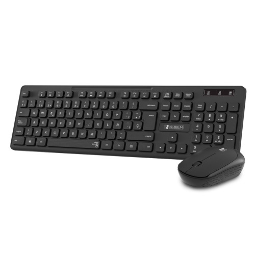 SUBBLIM - Teclado Ergonómico y ratón Combo Business Slim Silencioso Inalámbrico 2.4G (Ref.SUBKBC-CSSW10)
