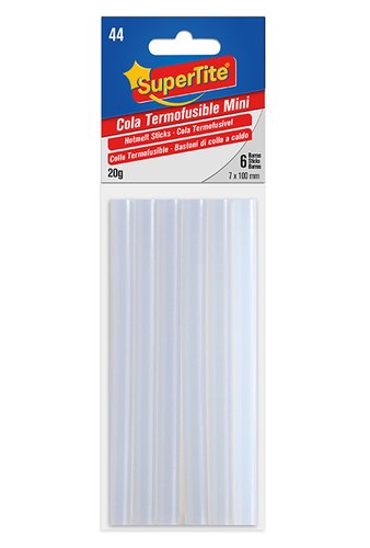 SUPERTITE - COLA TERMOFUSIBLE en BARRA MINI 7x100 mm. blister de 6 (Ref.2444)
