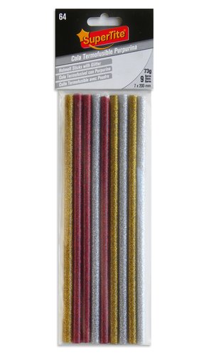 SUPERTITE - COLA TERMOFUSIBLE en BARRA PURPURINA 7x200 mm. blister de 9 (Ref.2464)