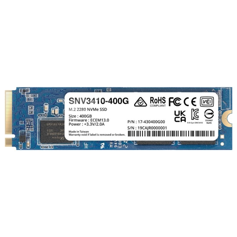 SYNOLOGY - SSD NVMe PCIe 3.0 M.2 2280 (Canon L.P.I. 5,45€ Incluido) (Ref.SNV3410-400G)
