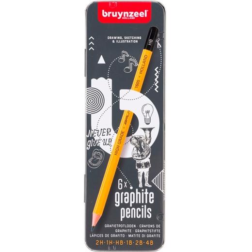 TALENS - BRUYNZEEL ESTUCHE DE 6 LÁPICES DE GRAFITO BUROTEK 2H A 4B (Ref.60211006)