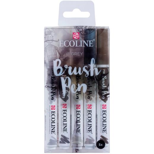 TALENS - ECOLINE ESTUCHE 5 ROTULADORES BRUSH PEN PUNTA PINCEL GRIS (Ref.11509907)
