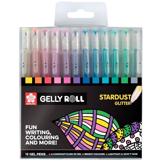 TALENS - SAKURA ESTUCHE 12 BOLÍGRAFOS DE GEL STARDUST GLITTER COLORES SURTIDOS (Ref.POXPGBSTA12)