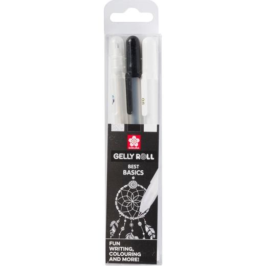 TALENS - SAKURA ESTUCHE 3 BOLÍGRAFOS GELLY ROLL MIXED TRANSPARENTE/NEGRO/BLANCO (Ref.POXPGBMIX3B)