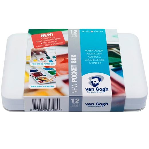 TALENS - VAN GOGH SET ESTUCHE DE PINCEL + PALETA + 12 ACUARELAS COLORES BÁSICOS SURTIDOS (Ref.20808631)