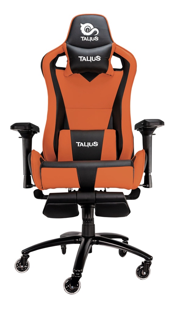 TALIUS - silla Caiman V2 gaming black/orange reposapies, 4D, Frog, base metal, ruedas 75mm silicona, g (Ref.TAL-CAIMAN-ORG)