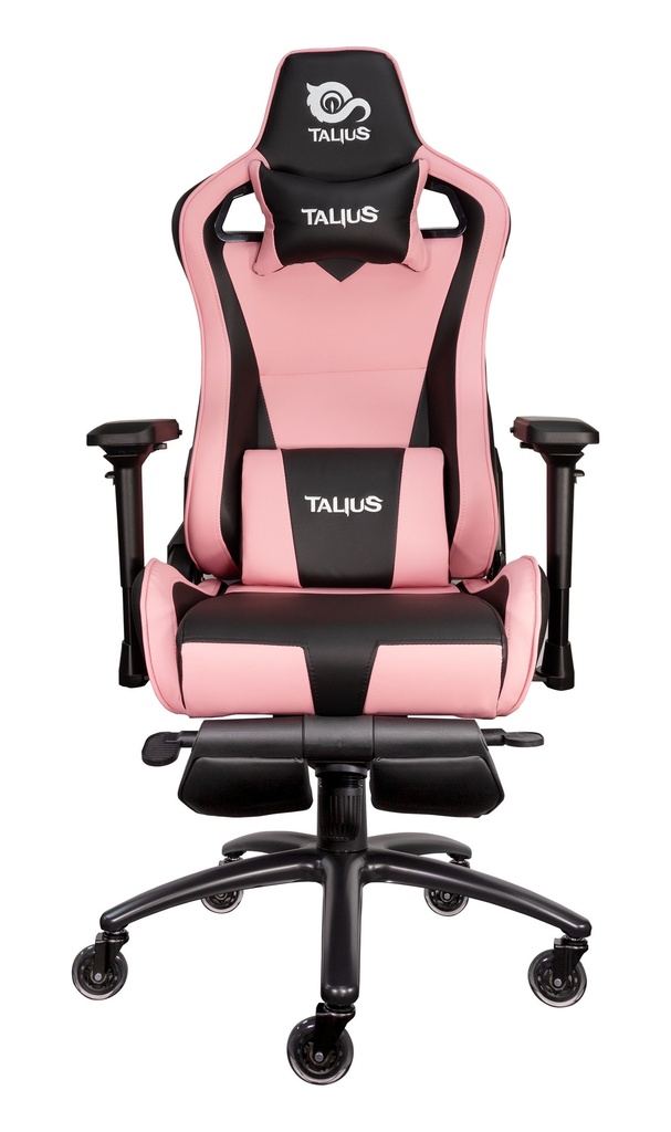 TALIUS - silla Caiman V2 gaming negra/rosa reposapies, 4D, Frog, base metal, ruedas 75mm silicona, gas (Ref.TAL-CAIMAN-PNK)