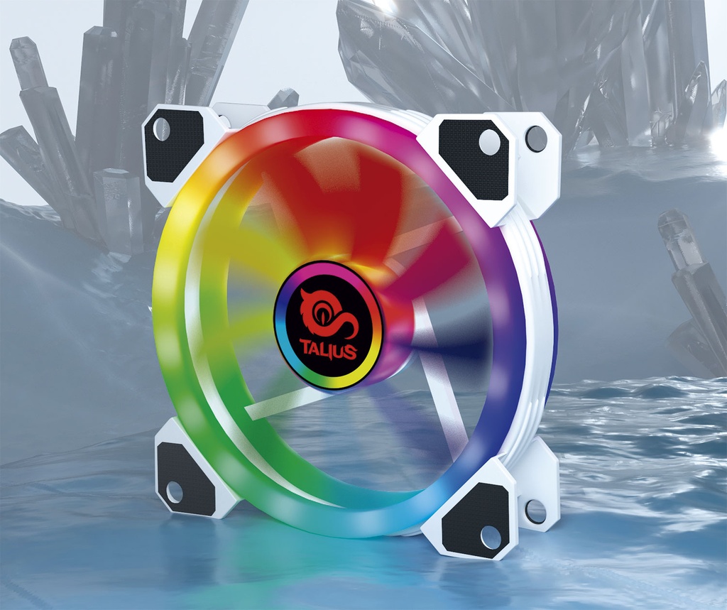 TALIUS - ventilador caja RGB Iris/Cronos Spectrum 16Led 12cm Blanco Retail (Ref.TAL-FAN06WHT)