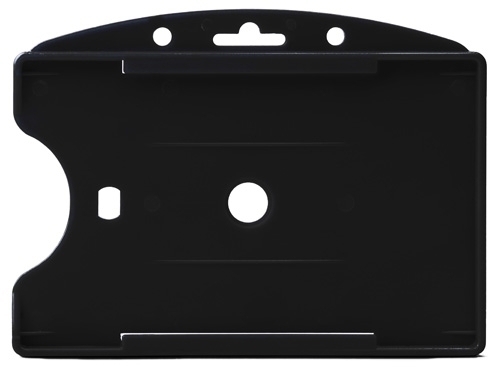 TARIFOLD - FUNDA DISTINTIVO PP APERTURA FRONTAL 60x89mm NEGRO PAQUETE de 10 (Ref.200427)