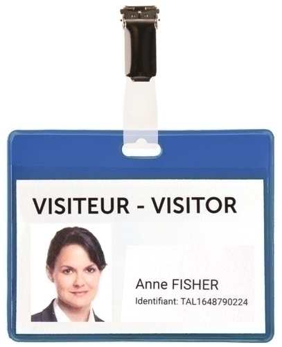 TARIFOLD - FUNDA DISTINTIVO PVC con PINZA 82,5x103mm AZUL PAQUETE de 25 (Ref.200501)