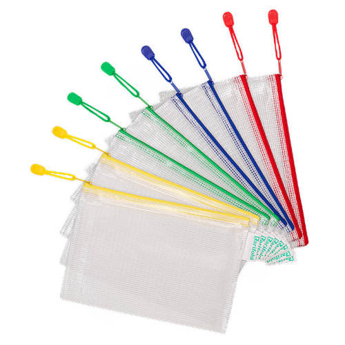TARIFOLD - PACK DE 8 BOLSAS ZIPPER MULTIUSOS PVC - CON CIERRE CREMALLERA A5 SURTIDO (Ref.509029)