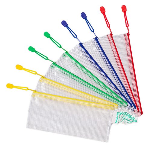 TARIFOLD - PACK DE 8 BOLSAS ZIPPER MULTIUSOS PVC - CON CIERRE CREMALLERA CHEQUERA SURTIDO (Ref.509049)