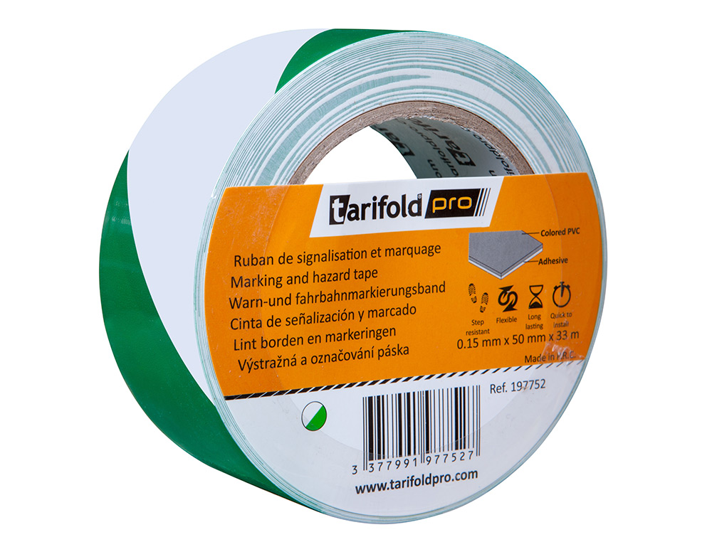 TARIFOLD - cinta de señalización para fiesta Verde, Blanco (Ref.197752)
