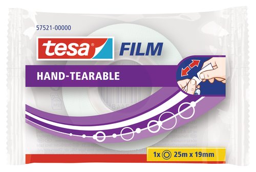 TESA - CINTA ADHESIVA SIN TIJERAS rollo 25x19 en BOLSA (Ref.57521-00000-00)