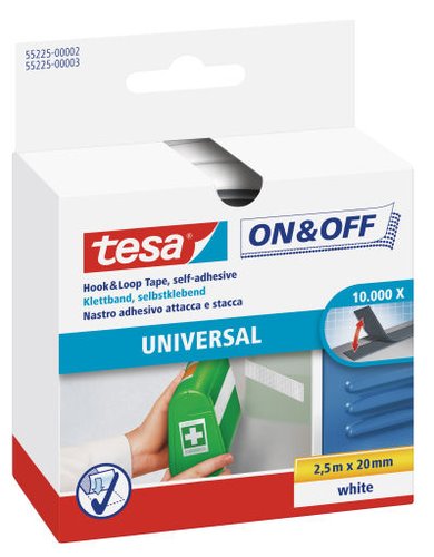 TESA - CINTA VELCRO ON&OFF rollo 2,5x20 BLANCO (Ref.55225-00002-01)