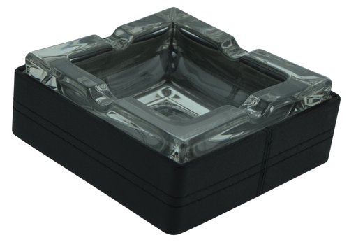 TOMAS CARNERO - CENICERO POLIPIEL 15x15 CM. NEGRO (Ref.REF. 11)