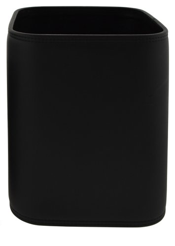 TOMAS CARNERO - PAPELERA POLIPIEL GRANDE CUADRADA 27x27x37 CM. NEGRO (Ref.REF. 5)