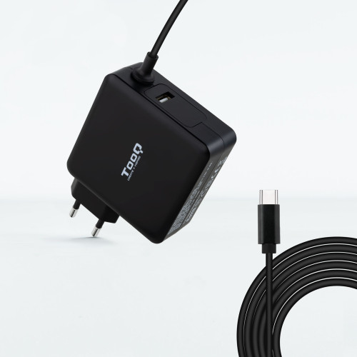 TOOQ - CARGADOR PORTÁTIL USB-C PD3.0 90W, NEGRO (Ref.TQLC-USBC90PD)