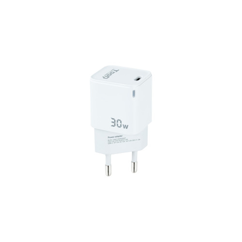 TOOQ - Cargador pared GAN USB-C/PD 30W, Blanco (Ref.TQWC-GANPD30WT)