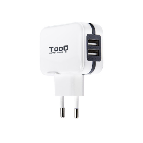 TOOQ - Cargador de pared 2 USB Blanco (Ref.TQWC-1S02WT)