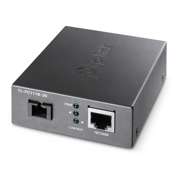 TP-LINK - convertidor de medio 100 Mbit/s Monomodo Negro (Ref.TL-FC111B-20)