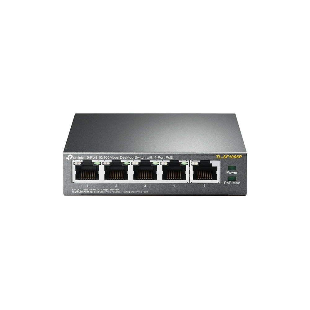 TP-LINK - No administrado Fast Ethernet (10/100) Energía sobre Ethernet (PoE) Negro (Ref.TL-SF1005P)