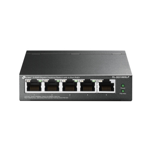 TP-LINK - switch No administrado Gigabit Ethernet (10/100/1000) Energía sobre Ethernet (PoE) Negro (Ref.TL-SG1005LP)