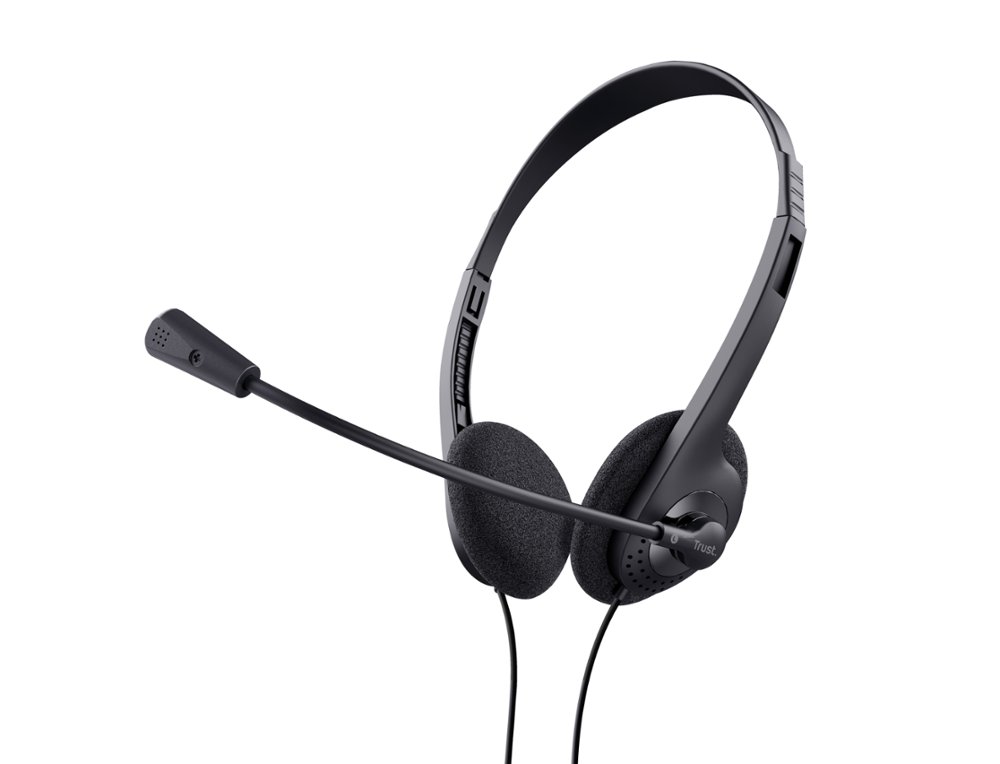 TRUST - AURICULARES BASIC ESTÉREO JACK 3.5MM ULTRALIGEROS CON MICRÓFONO FLEXIBLE AJUSTABLE NEGRO. (Ref.24659)