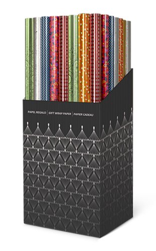 TV - PAPEL de REGALO ROLLO 0,7x1,5 m (CAJA de 60) PP METALIZADO DECORADO (Ref.CRP9407015015)