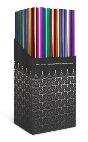 TV - PAPEL de REGALO ROLLO 0,7x1,5 m (CAJA de 60) PP METALIZADO LISO (Ref.CRP0407015015)