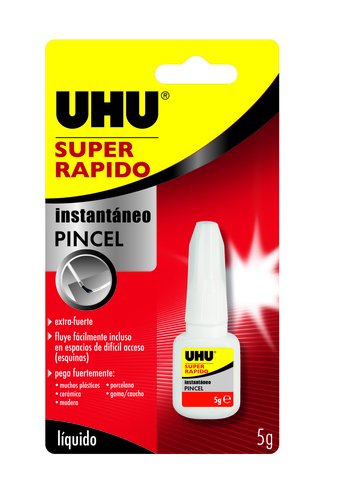 UHU - PEGAMENTO INST. SUPER RAPIDO 5g con PINCEL (Ref.36581/6302604)