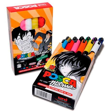 UNI-BALL - UNIBALL ESTUCHE CAJA MANÍA MARCADOR POSCA PC-1MR/12P (Ref.182634252)