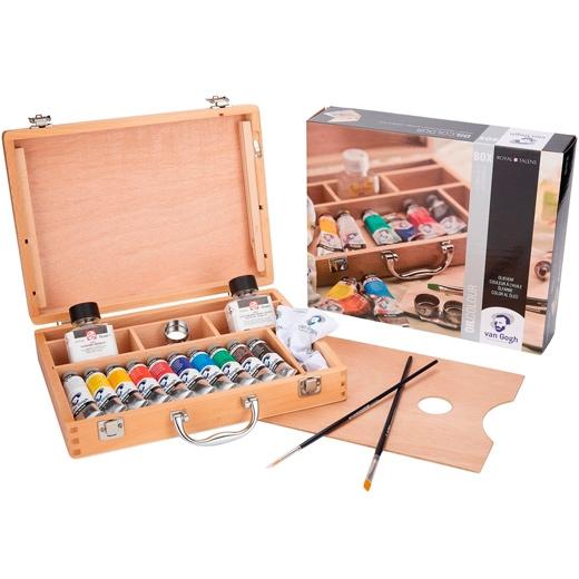 VAN GOGH - TALENS SET BÁSICO DE PINTURAS AL ÓLEO 10 TUBOS DE 40ML + ACCESORIOS C/SURTIDOS -CAJA DE MADERA- (Ref.2840510)