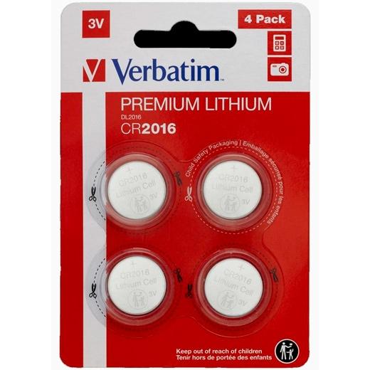 VERBATIM - PILAS PLANAS DE LITIO 3V - CR2016 (4 PACK) (Ref.49531)