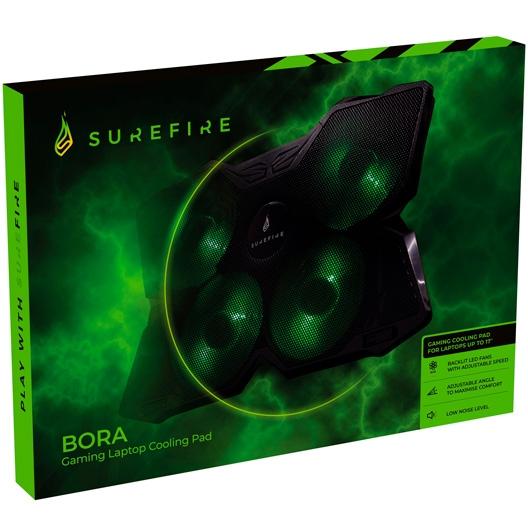 VERBATIM - SOPORTE PARA PORTATIL SUREFIRE BORA GAMING LAPTOP COOLING PAD GREEN (Ref.48818)