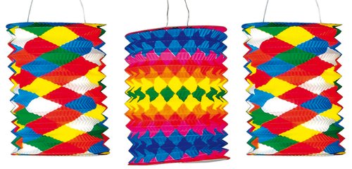 VERBENERA - FAROLES CILINDRICO DECORADOS SURTIDOS DIAM. 15CM PACK 12 UDS (Ref.61301)