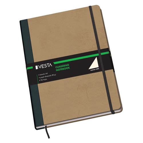 VESTA - CUADERNO DOHE NATURE A4 96h 80gr. LISO con GOMA (Ref.10637)