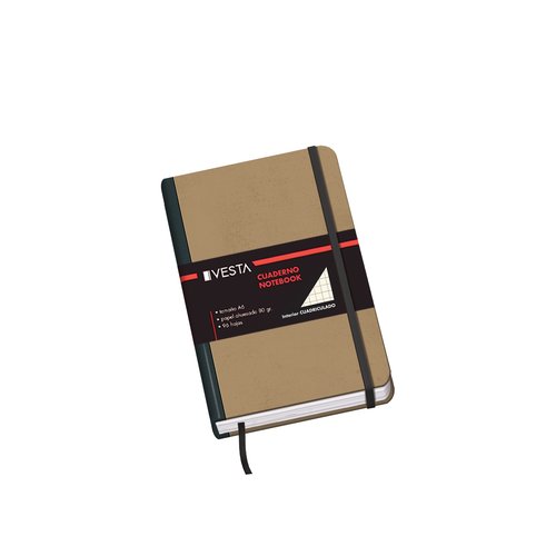VESTA - CUADERNO DOHE NATURE A6 96h 80gr. CUADRC.5x5 con GOMA (Ref.10642)