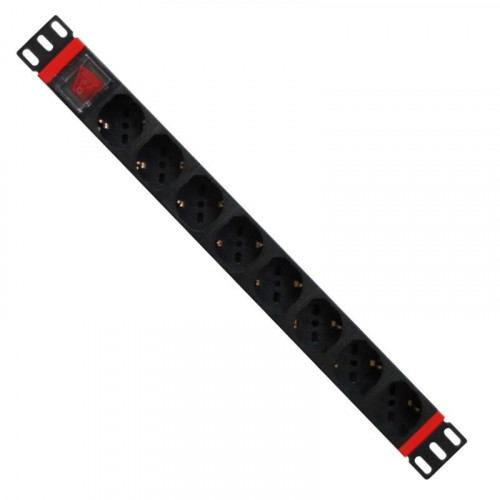 WP - N-PDU-C01-08 unidad de distribución de energía (PDU) 8 salidas AC 1U Negro, Rojo (Ref.N-PDU-C01-08)