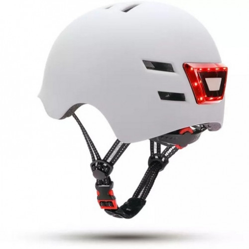 YOUIN - CASCO CON LED FRONTAL Y TRASERO BLANCO (TALLA L) (Ref.MA1011)