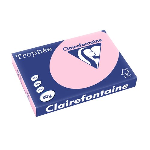 TROPHÉE - Papel multifunción color 500h 80 g. A3 Rosa FSC (Ref.1888C)